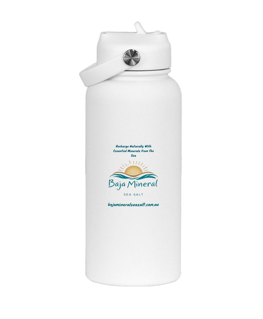 Stay Hydrated, Naturally Hot & Cold Liquids - Baja Mineral Stainless Steel Bottle - 1 Litre Capacity - Recharge, Rehydrate, Realign