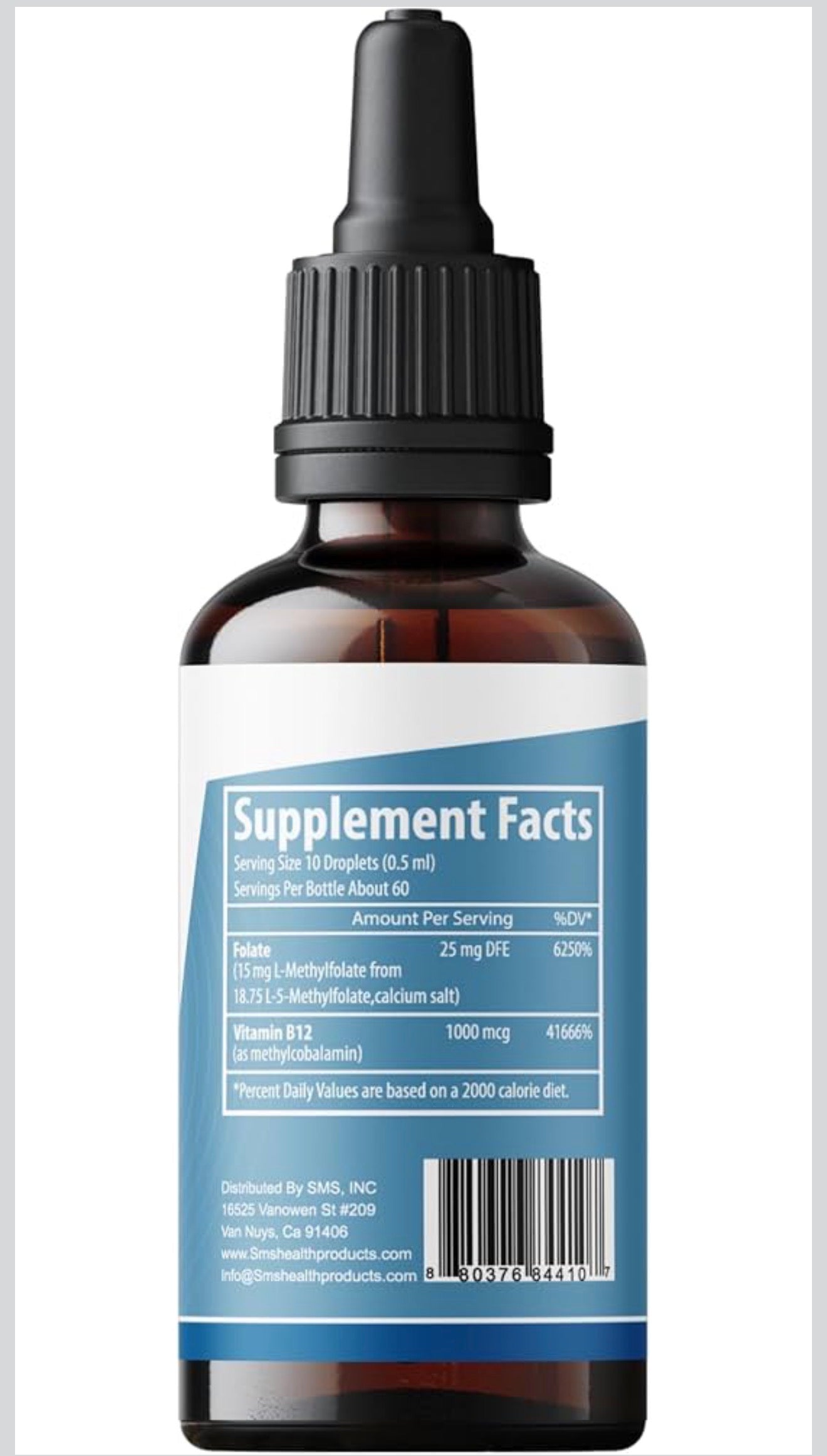 SMS  L Methyl Folate 15Mg plus Methyl B12 Cofactor – Organic, Berry Flavour