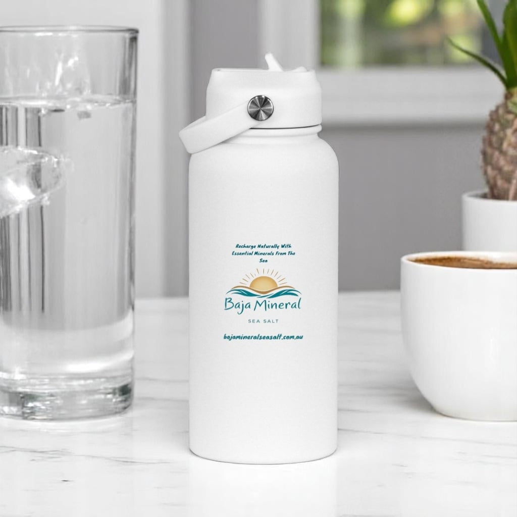 Stay Hydrated, Naturally Hot & Cold Liquids - Baja Mineral Stainless Steel Bottle - 1 Litre Capacity - Recharge, Rehydrate, Realign